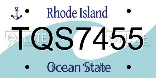 TQS7455 Rhode Island License Plate