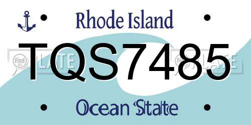 TQS7485 Rhode Island License Plate