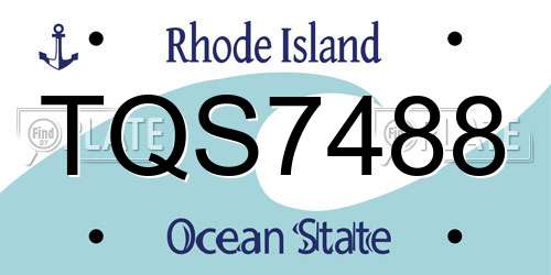 TQS7488 Rhode Island License Plate