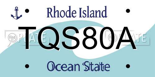 TQS80A Rhode Island License Plate