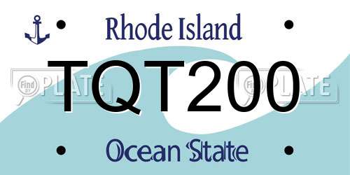 TQT200 Rhode Island License Plate
