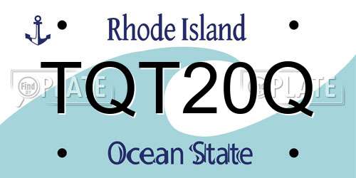 TQT20Q Rhode Island License Plate