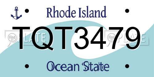 TQT3479 Rhode Island License Plate