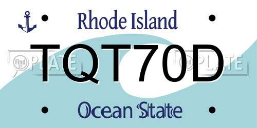 TQT70D Rhode Island License Plate