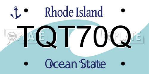 TQT70Q Rhode Island License Plate