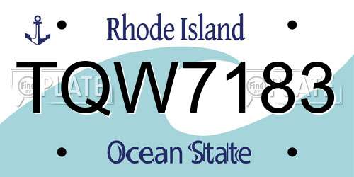 TQW7183 Rhode Island License Plate