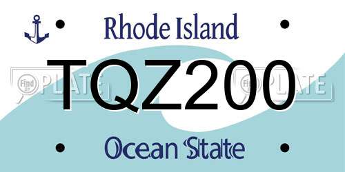 TQZ200 Rhode Island License Plate