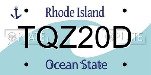 TQZ20D Rhode Island License Plate