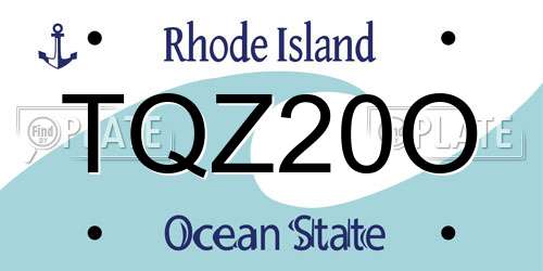 TQZ20O Rhode Island License Plate