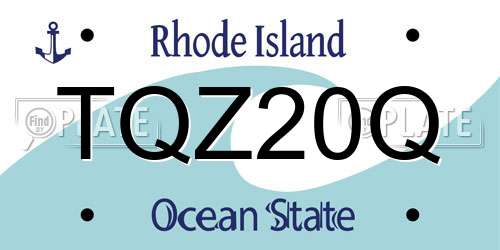 TQZ20Q Rhode Island License Plate