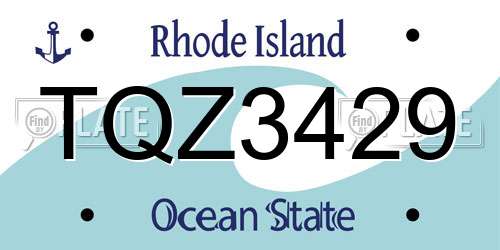 TQZ3429 Rhode Island License Plate
