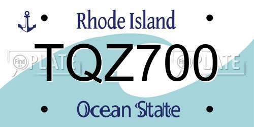 TQZ700 Rhode Island License Plate