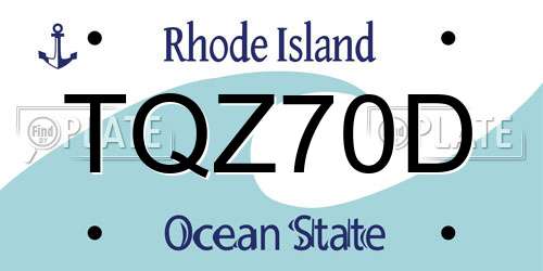 TQZ70D Rhode Island License Plate