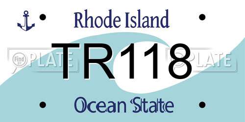 TR118 Rhode Island License Plate