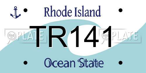 TR141 Rhode Island License Plate