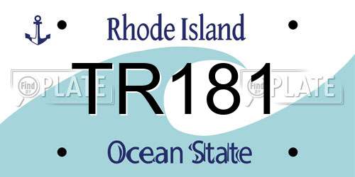 TR181 Rhode Island License Plate