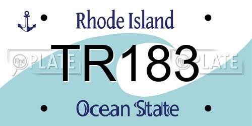 TR183 Rhode Island License Plate
