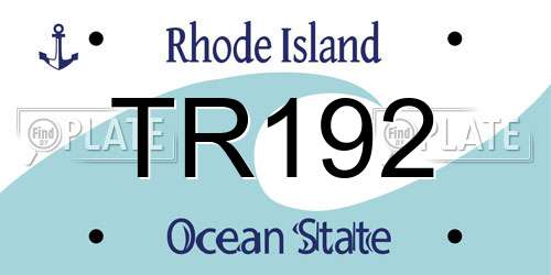 TR192 Rhode Island License Plate