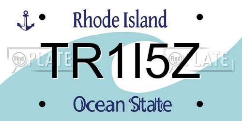 TR1I5Z Rhode Island License Plate
