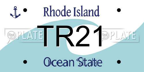 TR21 Rhode Island License Plate