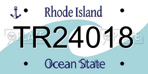 TR24018 Rhode Island License Plate