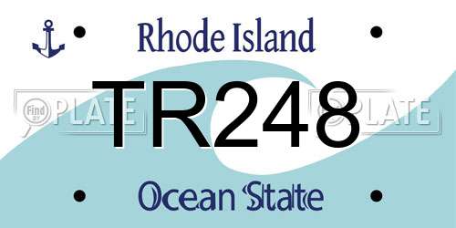 TR248 Rhode Island License Plate
