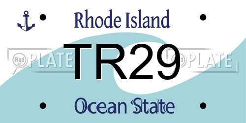 TR29 Rhode Island License Plate