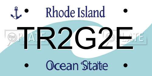 TR2G2E Rhode Island License Plate