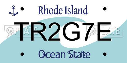 TR2G7E Rhode Island License Plate