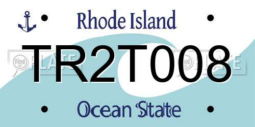 TR2T008 Rhode Island License Plate