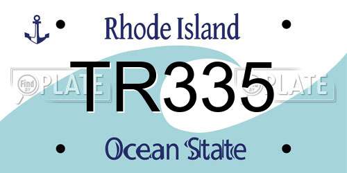 TR335 Rhode Island License Plate