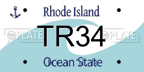 TR34 Rhode Island License Plate