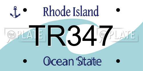 TR347 Rhode Island License Plate