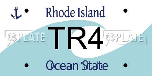 TR4 Rhode Island License Plate