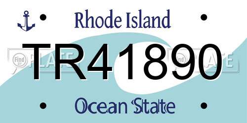 TR41890 Rhode Island License Plate