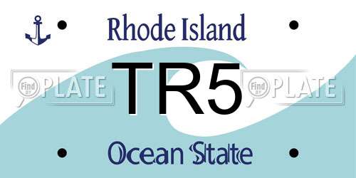 TR5 Rhode Island License Plate