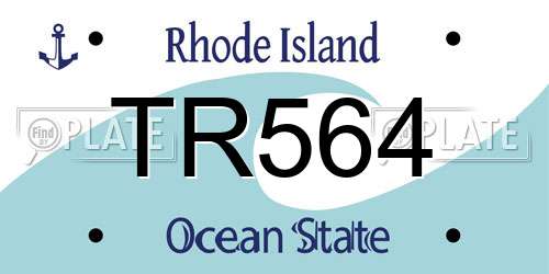 TR564 Rhode Island License Plate