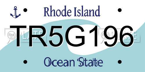 TR5G196 Rhode Island License Plate