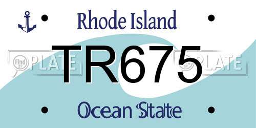 TR675 Rhode Island License Plate