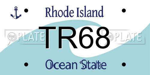 TR68 Rhode Island License Plate