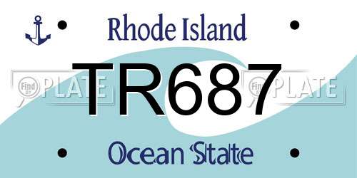 TR687 Rhode Island License Plate