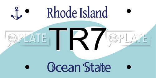 TR7 Rhode Island License Plate