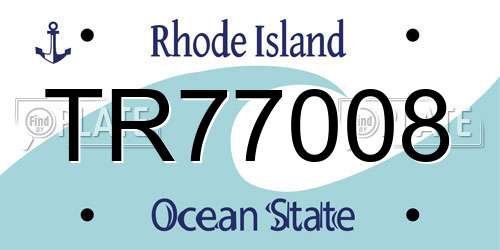 TR77008 Rhode Island License Plate