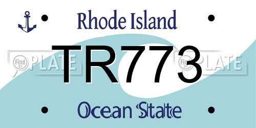 TR773 Rhode Island License Plate