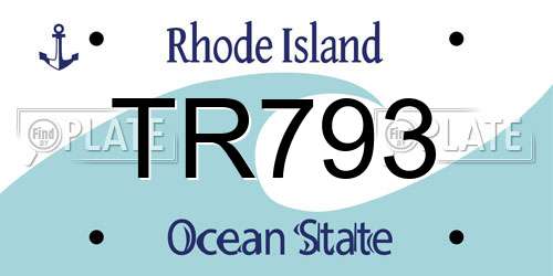 TR793 Rhode Island License Plate