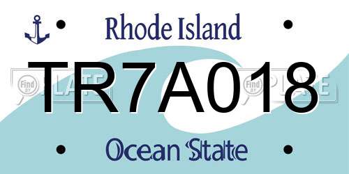 TR7A018 Rhode Island License Plate