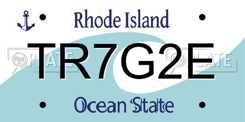 TR7G2E Rhode Island License Plate