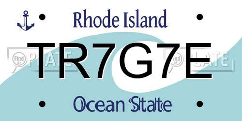 TR7G7E Rhode Island License Plate
