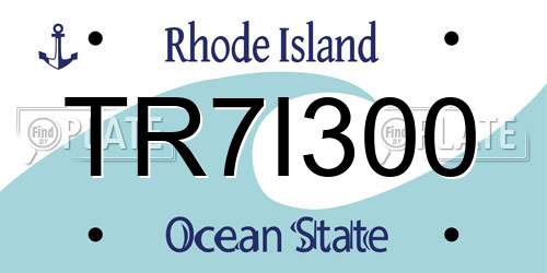 TR7I300 Rhode Island License Plate