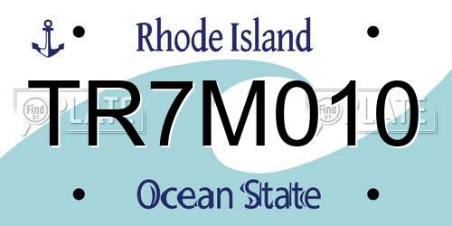 TR7M010 Rhode Island License Plate